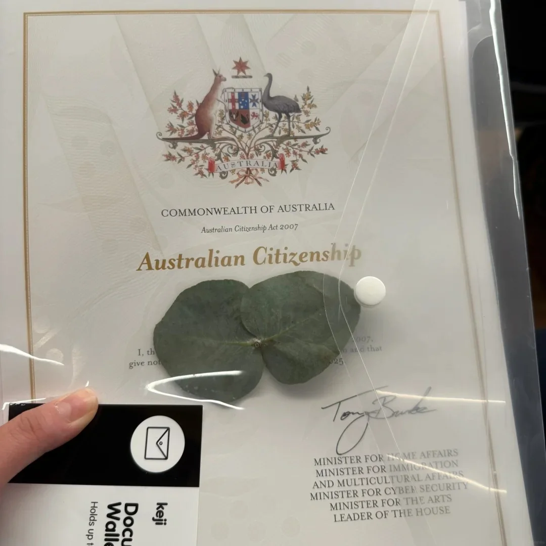 Australian citizenship certificate
