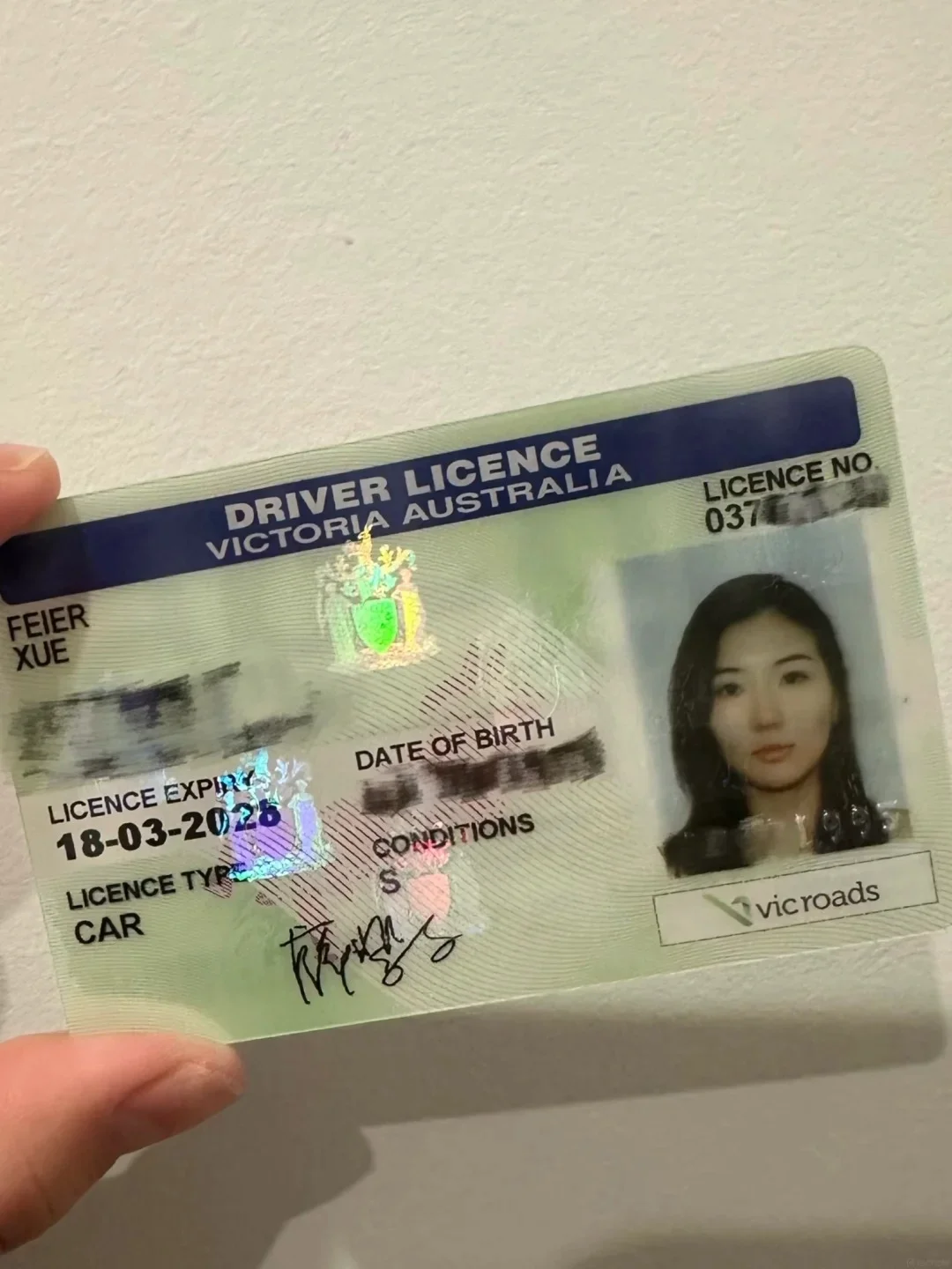 Australian driver licence closeup